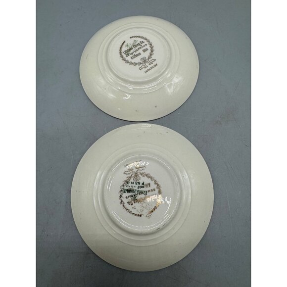 Jade Rose Crooksville Magnolia Green Trimmed Porcelain Bread Plates Set 2 READ - Picture 5 of 13